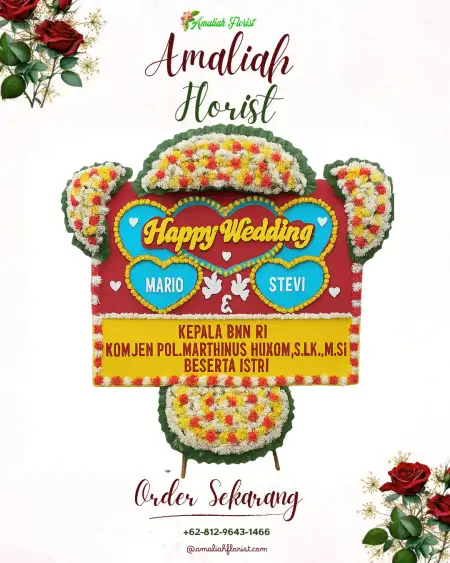 Papan Bunga Pernikahan Setia Agung